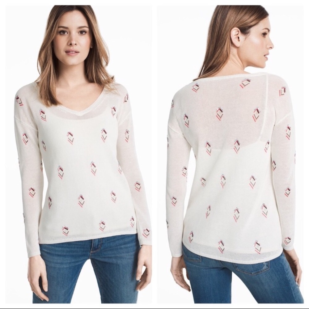💋2/$25💋 WHBM Lightweight Embellished Sweater